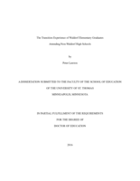 The Transition Experience of Waldorf Elementary Graduates Attending Non-Waldorf High Schools