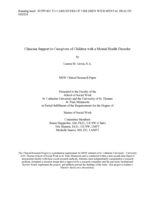 Clinician Support to Caregivers of Children with a Mental Health Disorder