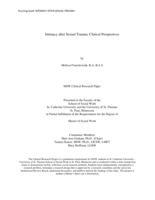 Intimacy after Sexual Trauma: Clinical Perspectives