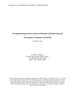 Non-pharmacological Interventions in Residents with Behavioral and Psychological Symptoms of Dementia