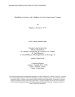 Mindfulness Practice with Children who have Experienced Trauma