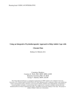 Using an Integrative Psychotherapeutic Approach to Help Adults Cope with Chronic Pain
