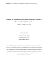 Exploring Non-Pharmacological Interventions for Behavioral Symptoms of Dementia: A Social Work Perspective