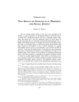 Two Essays on Intellectual Property and Social Justice