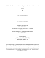 Wisdom from Experience: Understanding Men's Experience of Marriage and Poverty