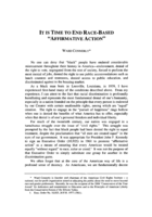 It is Time to End Race-Based "Affirmative Action"