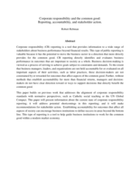 Corporate responsibility and the common good: Reporting, accountability, and stakeholder action