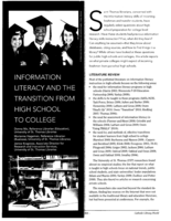 Information Literacy and the Transition from High School to College