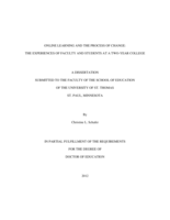 Online Learning and the Process of Change: The Experiences of Faculty and Students at a Two-Year College