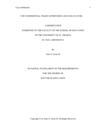 Cop Confidential: Police Supervision and Sub-Culture