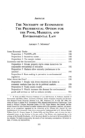 The Necessity of Economics: The Preferential Option for the Poor, Markets, and Environmental Law