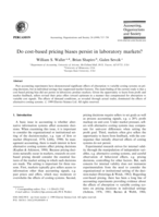 Do Cost-Based Pricing Biases Persist in Laboratory Markets?