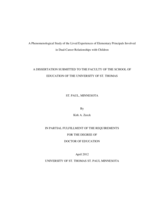 A Phenomenological Study of the Lived Experiences of Elementary Principals Involved in Dual-Career Relationships with Children