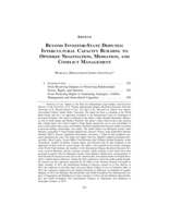 Beyond Investor-State Disputes: Intercultural Capacity Building to Optimize Negotiation, Mediation, and Conflict Management