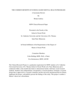 The Common Benefits of School Based Mental Health Programs:  A Systematic Review