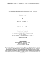An Exploration of Resilience and Post-traumatic Growth Following Traumatic Death