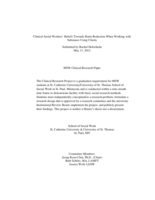 Clinical Social Workers' Beliefs Towards Harm Reduction when Working with Substance Using Clients