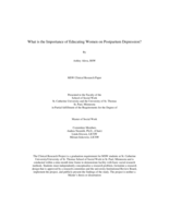 What is the Importance of Educating Women on Postpartum Depression?