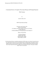 A Systematic Review of Cognitive Processing Therapy and Prolonged Exposure with Veterans