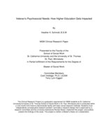 Veteran's Psychosocial Needs: How Higher Education Gets Impacted