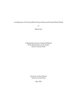 An Exploration of the Strong Black Woman Schema and Perinatal Mental Health