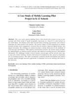 A Case Study of Mobile Learning Pilot Project in K-12 Schools