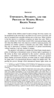 Uniformity, Diversity, and the Process of Making Human Rights Norms