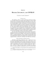 Housing Instability and COVID-19