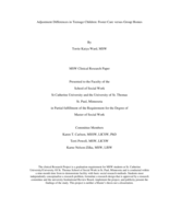Adjustment Differences in Teenage Children: Foster Care versus Group Homes