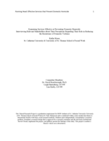 Examining Services Effective at Preventing Domestic Homicide: Interviewing Relevant Stakeholders about Their Perceptions Regarding Their Role in Reducing the Recurrence of Domestic Violence