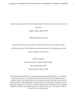 Livable Wage Legislation: Minnesota Social Workers’ Knowledge of and Involvement in the Movement