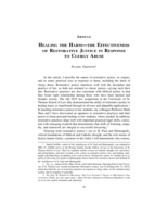 Healing the Harm: The Effectiveness of Restorative Justice in Response to Clergy Abuse