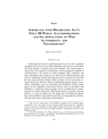 Americans with Disabilities Act's Title III Public Accommodations and Its Application to Web Accessibility and Telemedicine