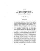 A Moral Perspective on "Big Business" Fair Share of America's Tax Burden