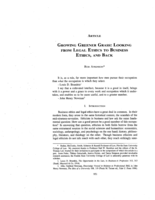 Growing Greener Grass: Looking from Legal Ethics to Business Ethics, and Back