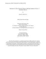 Alternatives to Zero Tolerance Policies Affecting Students of Color: A Systematic Review