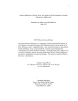 Relative Influence of Family, Peers, and Media on the Development of Eating Disorders in Adolescents