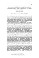 Expanding a Dual Labor Market Approach to Catholic Church Work: Comment on Wittenberg