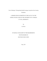 Twice Challenged:  Differentiating Between English Language Acquisition and Learning Disabilities