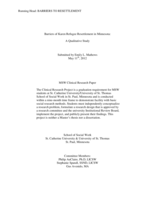 Barriers of Karen Resettlement in Minnesota:  A Qualitative Study