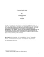 Pandemics and Cash