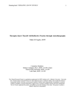 Therapist, Know Thyself: Self-Reflective Practice through Autoethnography