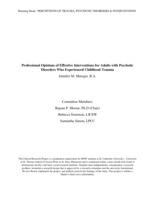 Professional Opinions of Effective Interventions for Adults with Psychotic Disorders Who Experienced Childhood Trauma