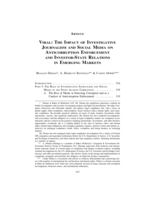 Viral: The Impact of Investigative Journalism and Social Media on Anticorruption Enforcement and Investor-State Relations in Emerging Markets