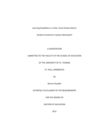Learning Disabilities in a Poor, Rural School District: Student-Centered or System-Motivated?