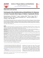 Participation after multidisciplinary rehabilitation for moderate to severe traumatic brain injury in adults: A systematic review