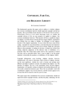 Copyright, Fair Use, and Religious Liberty