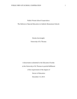Public-Private School Cooperation: The Delivery of Special Education in Catholic Elementary Schools