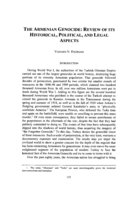 The Armenian Genocide: Review of Its Historical, Political, and Legal Aspects