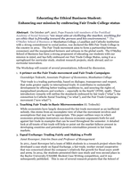 Educating the Ethical Business Student: Enhancing our Mission by Embracing Fair Trade College Status